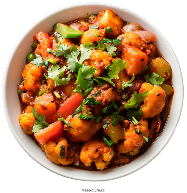 [Transparent Background PNG]Indian vegetarian dish aloo gobi matar