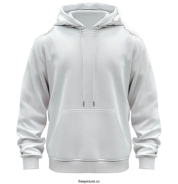 [Transparent Background PNG]White Hoodie on transparent background