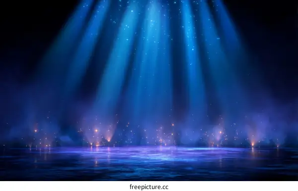 Blue Stage Lighting Spotlight Illustration