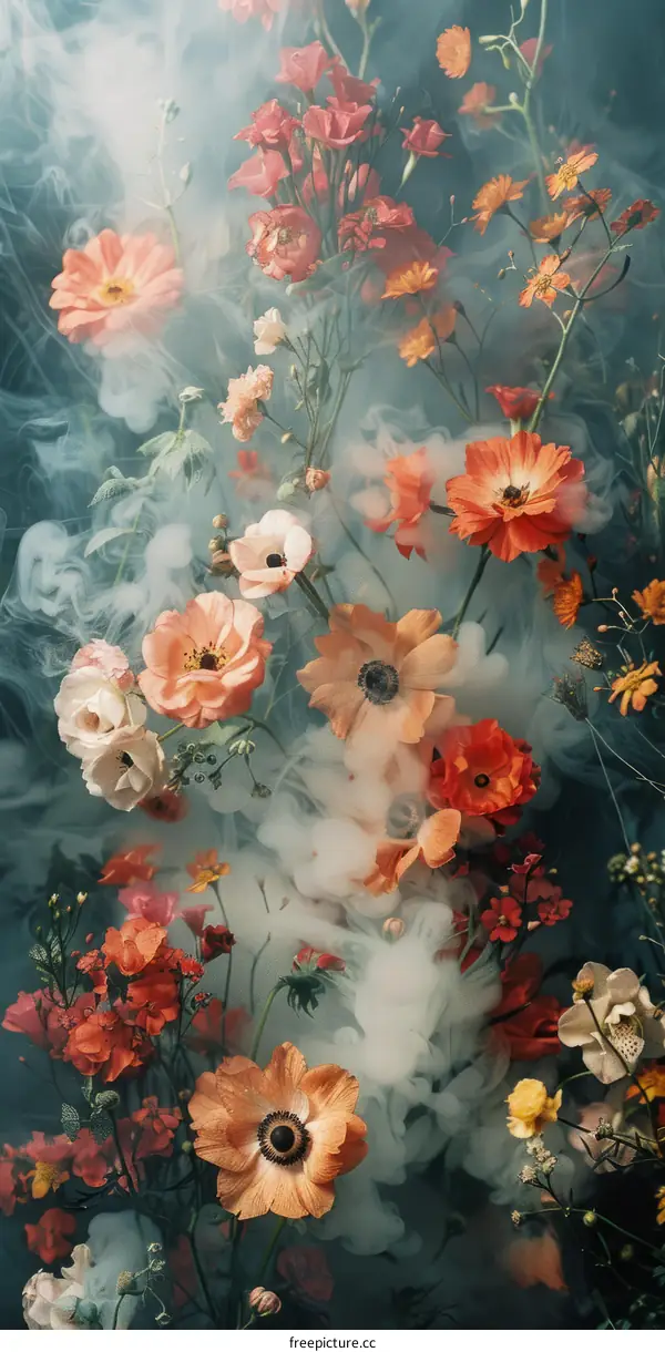 ethereal floral arrangement in a painterly style