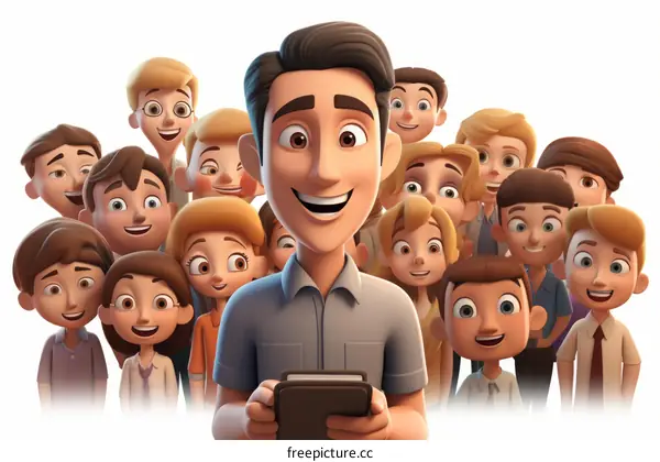 Diverse Group Gathered Around a Smiling Leader Holding a Book