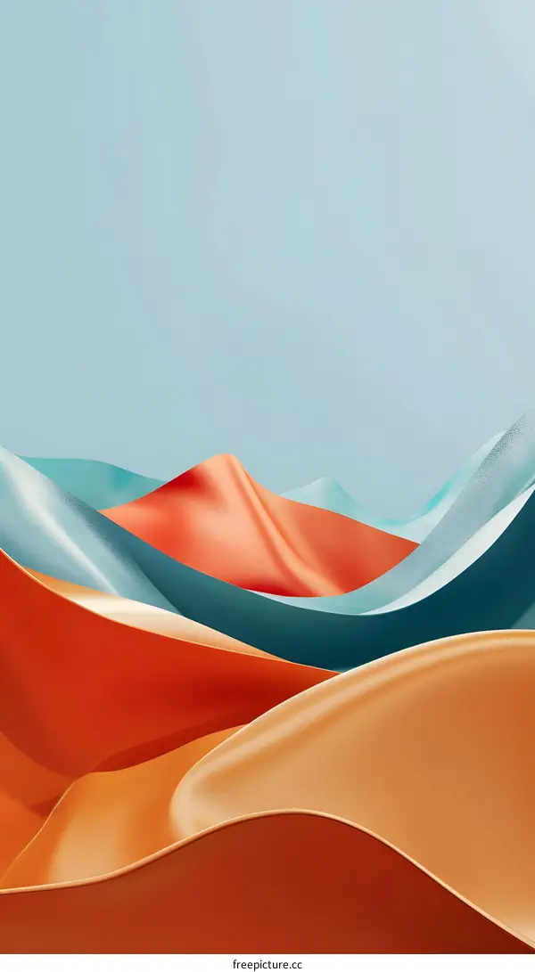 Abstract Minimalist  Geometric Shapes in Orange Blue and Yellow  Colors