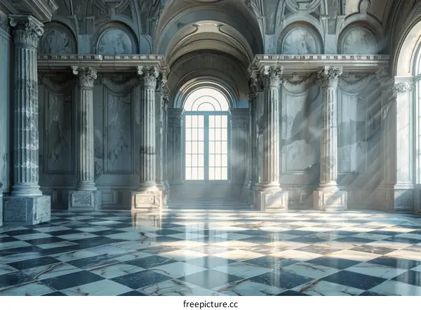 Grand Hall of a Majestic Palace  Interior