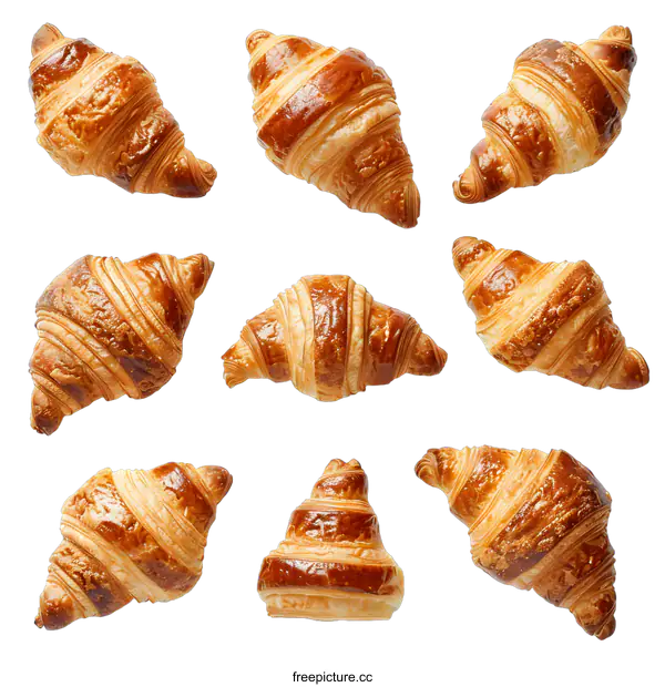 [Transparent Background PNG]Top view of croissants