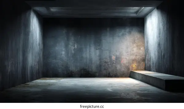 Empty Concrete Room with Spotlighting