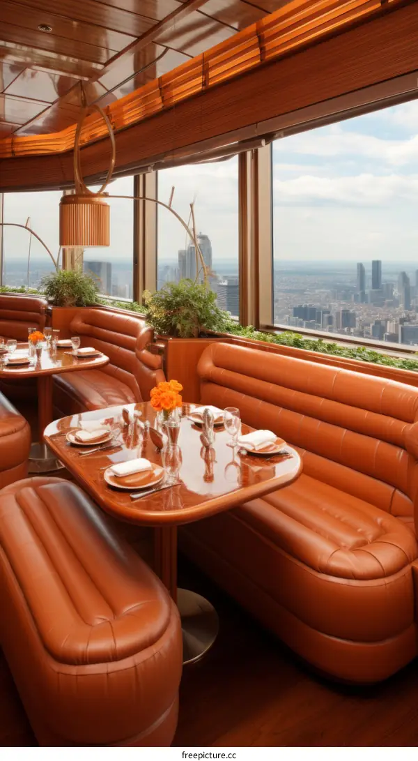 Luxurious Restaurant with a City View