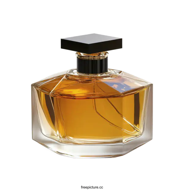 [Transparent Background PNG]Elegant Amber Perfume Bottle