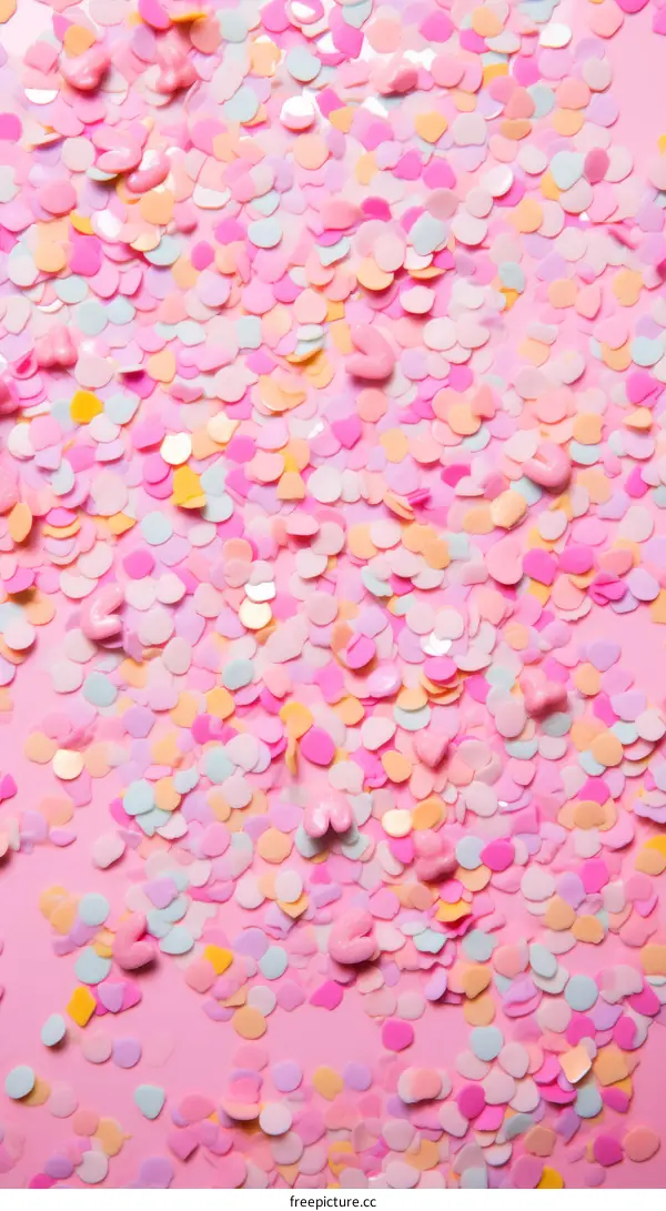 pastel pink and blue heart confetti