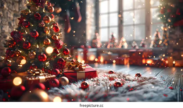 Christmas tree in a living room