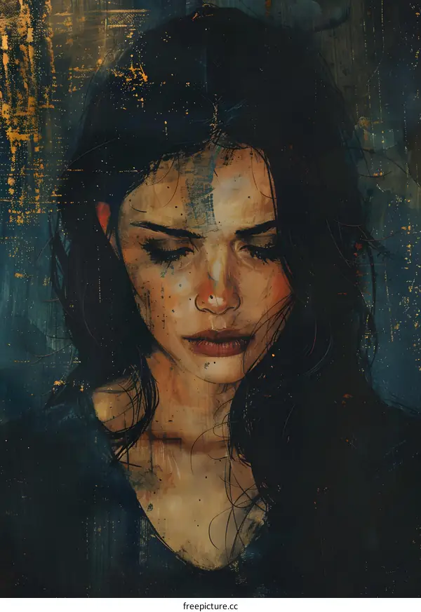 portrait of a crying woman