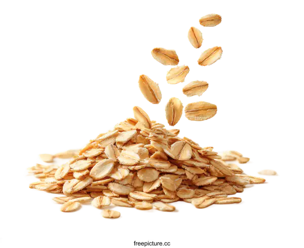 [Transparent Background PNG]Pile of Oats Falling on White Background