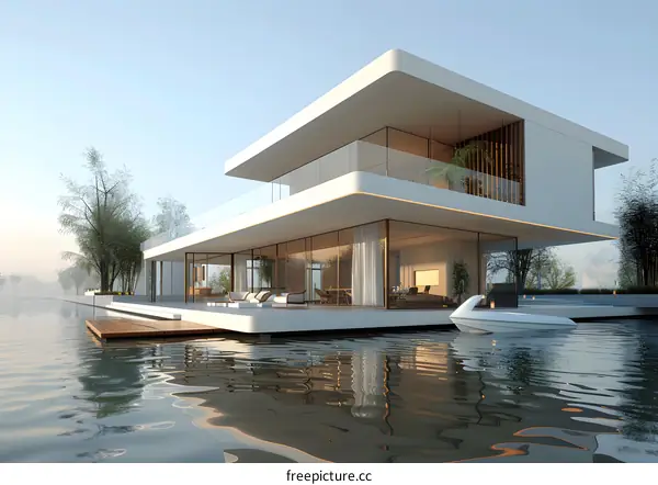 A modern villa on the lake