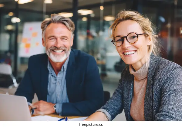 Business Colleagues in Modern Office Setting