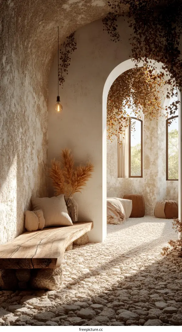 Rustic Beige Interior Design with Natural Elements