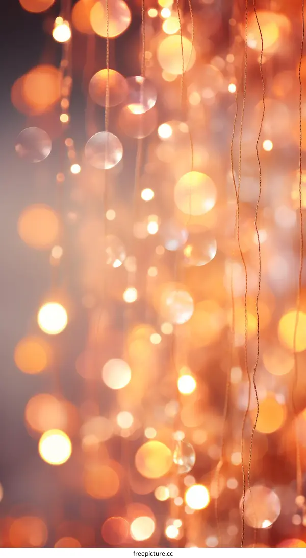 Golden Orange Abstract Bokeh Background