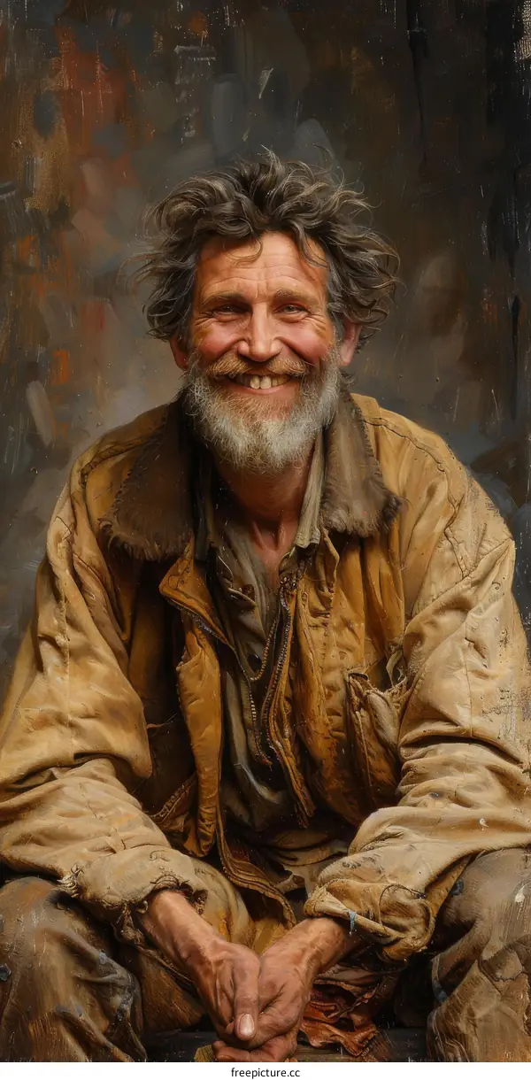 Portrait of a Smiling Elderly Man