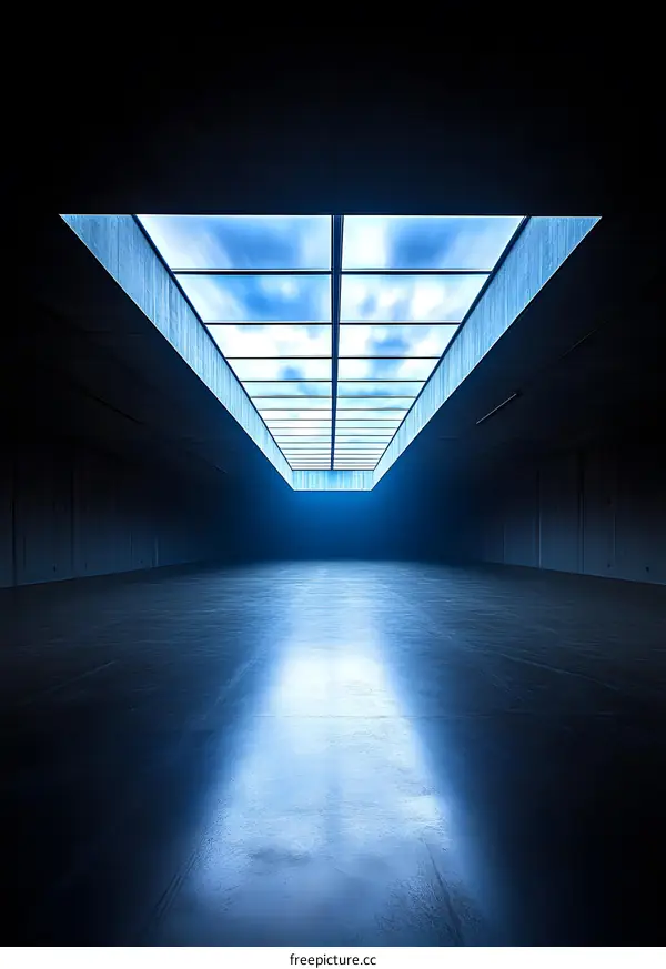 Concrete Room with Skylight