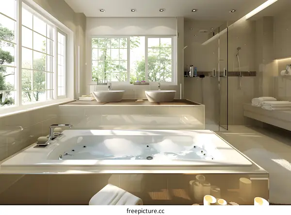 Luxury Modern Bathroom with Bathtub
