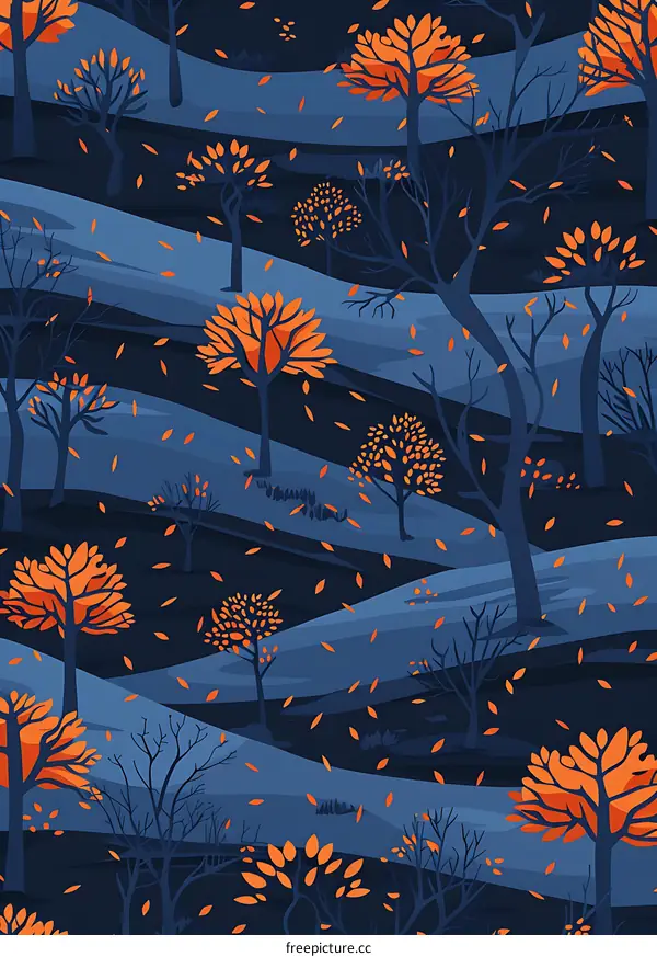 Autumn Leaves Falling Illustration