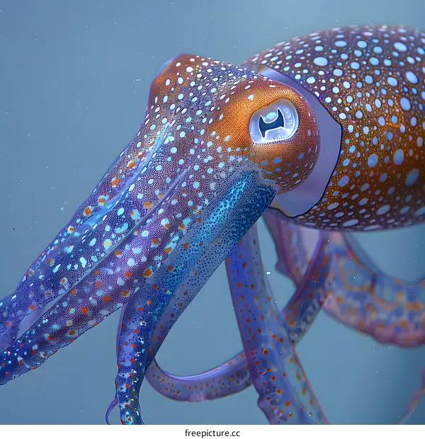 A beautiful close up of a squid