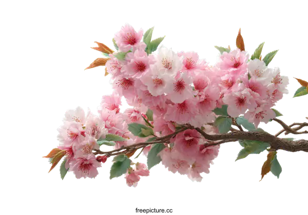 [Transparent Background PNG]Beautiful Pink Cherry Blossoms in Spring