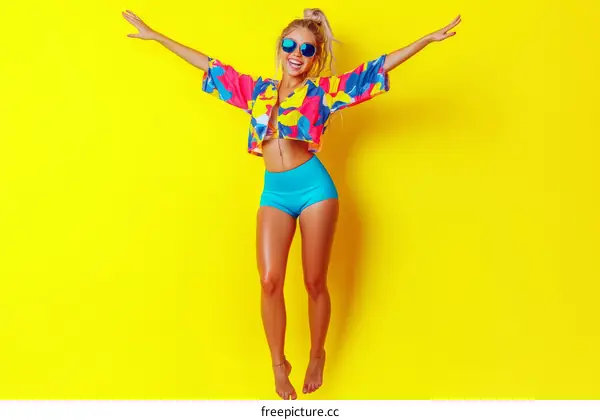 Stylish Woman in Vibrant Summer Outfit