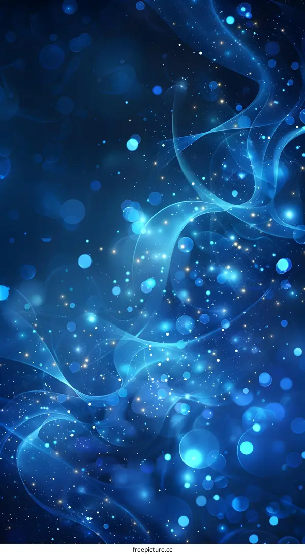 Deep Blue Silky Waves and Glowing Stardust