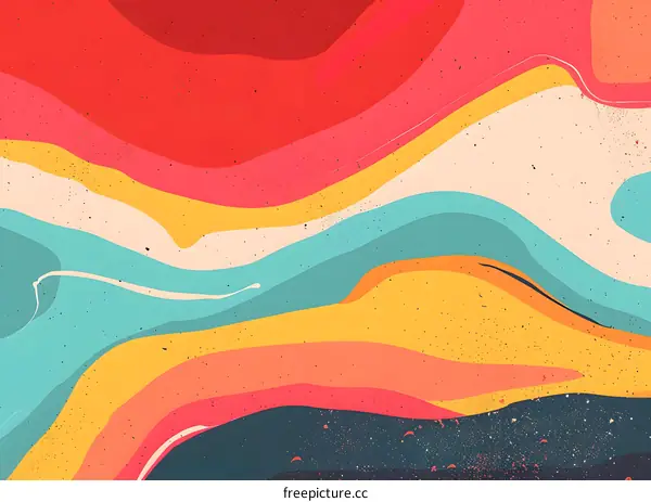 Abstract Art Background With Colorful Waves