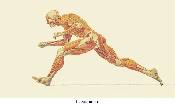 Vintage illustration of human muscular system