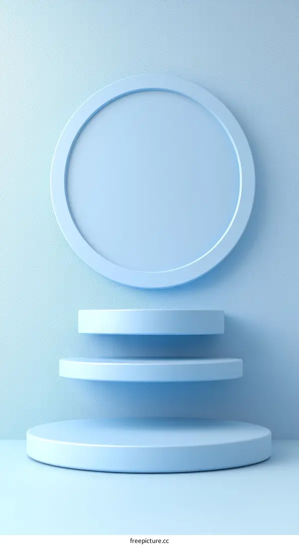 Minimalist Light Blue Geometric Display Stage