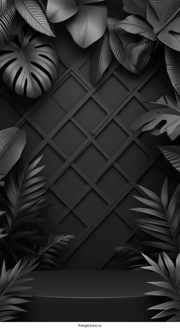 Dark and Elegant Minimalist Tropical Display Background