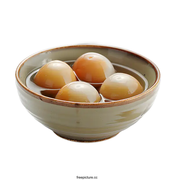 [Transparent Background PNG]Bowl of Soy Sauce Eggs