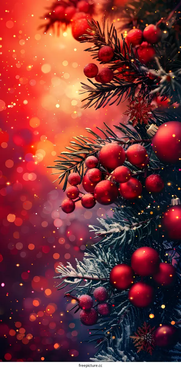 Christmas Tree With Red Baubles