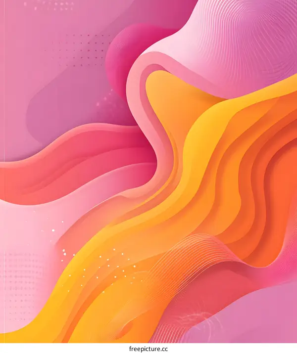 Abstract Pink and Orange Wave Background