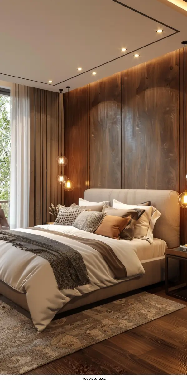 Modern Bedroom Interior Design With Wooden Panels