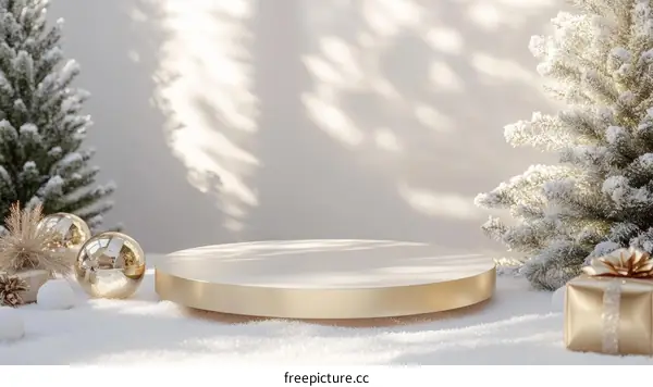 Elegant Christmas Display Podium