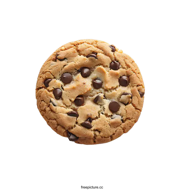 [Transparent Background PNG]A chocolate chip cookie on a white background