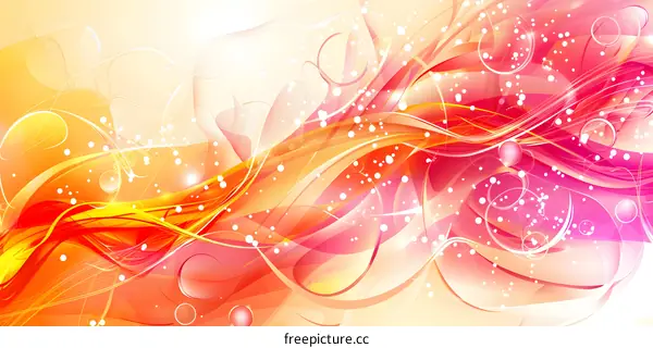 Abstract Background With Curved Lines And Bubbles