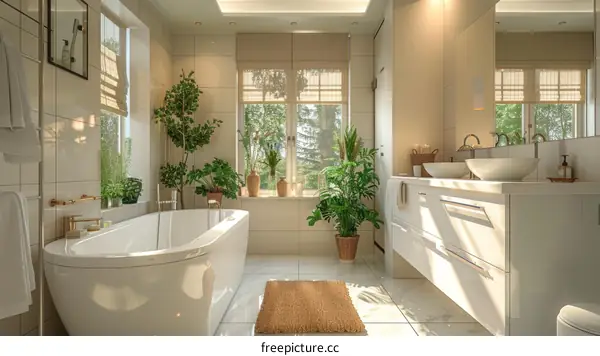 Elegant and Peaceful Modern Bathroom