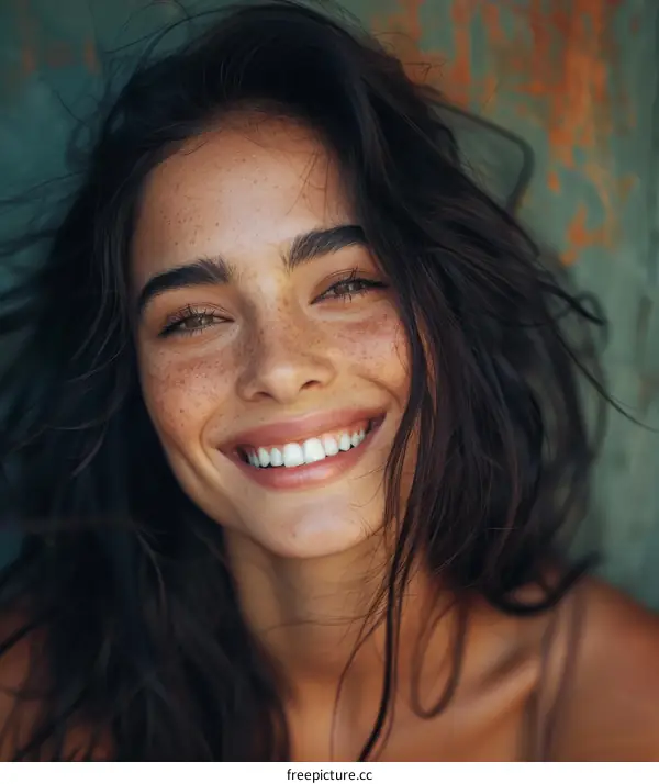 Beautiful Woman with a Radiant Smile