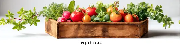 Fresh Vegetables in Wooden Crate