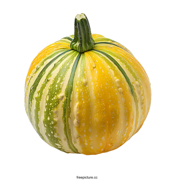 [Transparent Background PNG]Striped Decorative Gourd Isolated on White Background