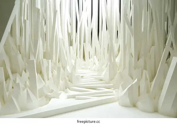 Abstract White Crystal Forest