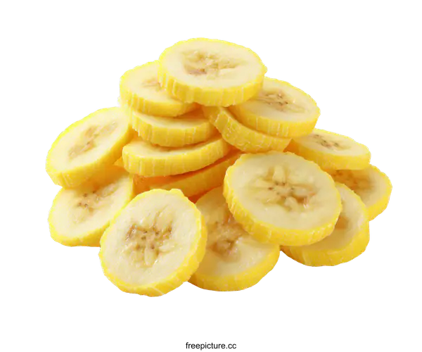 [Transparent Background PNG]Dried Banana Slices Close-up