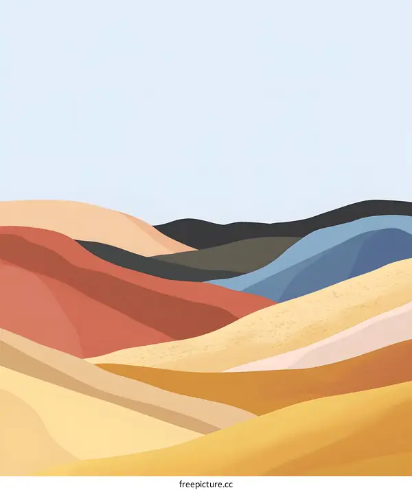 Abstract Landscape with Multicolored Hills
