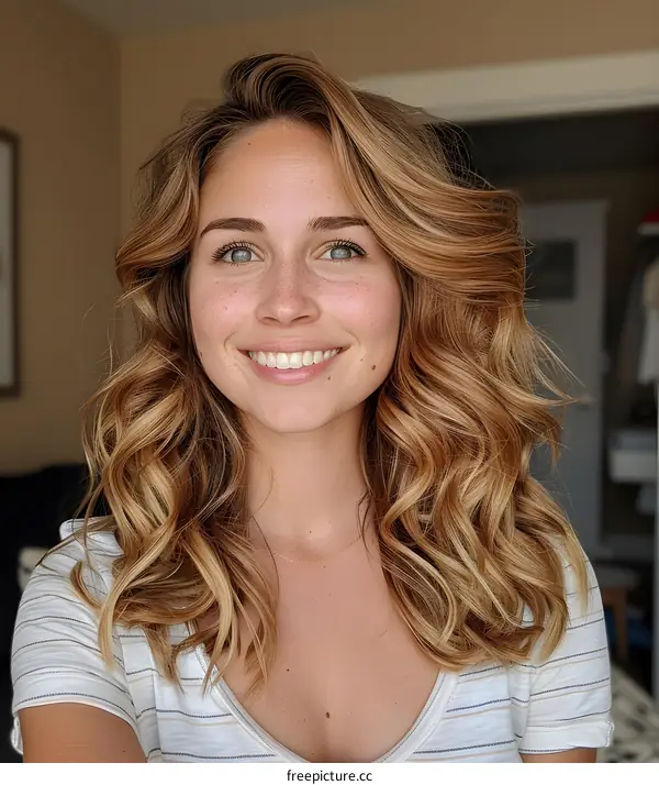 Smiling Woman with Blonde Hair
