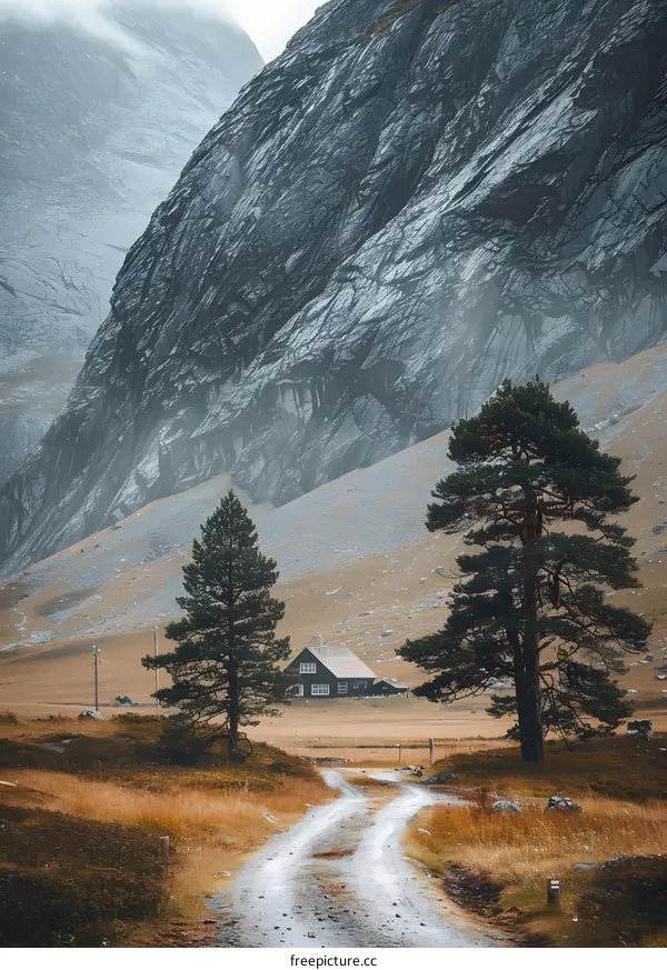 Lonely House in the Mountain Valley