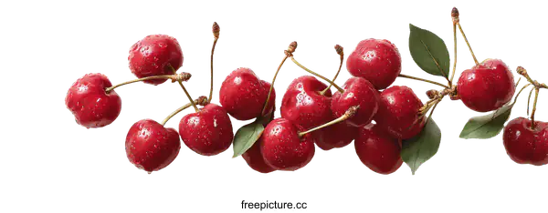 [Transparent Background PNG]Fresh Cherries on White Background