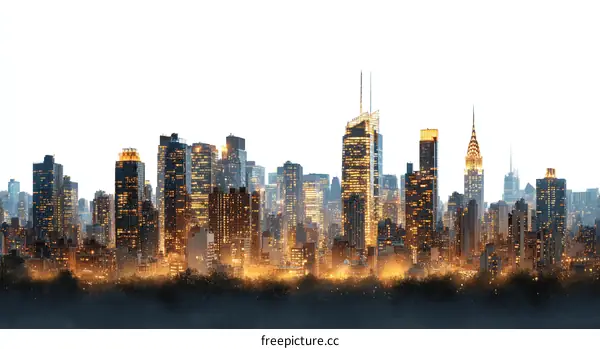 Night City Skyline Architectural Beauty