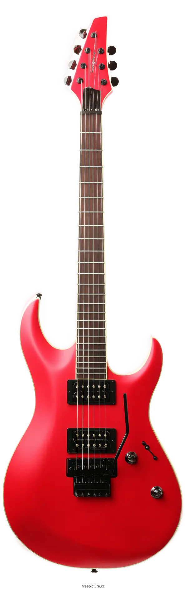 [Transparent Background PNG]Red Electric Guitar with Unique Design